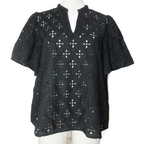 ボールジー トゥモローランド 24SS ロロンフラワーエンブロイダリー ギャザースリーブブラウス 半袖 プルオーバー 刺? 36 9号 ■YHS6拍卖