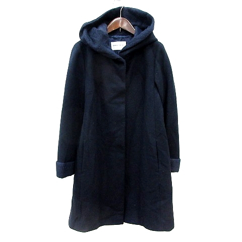 トゥモローランド TOMORROWLAND コート ロング フード ウール 36 S 紺 ネイビー /MN レディース拍卖