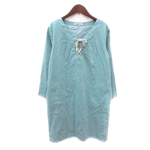 ビアッジョブルー Viaggio Blu ワンピース ミニ 長袖 フェイクスエード 1 S 水色 ライトブルー /MN レディース拍卖