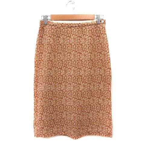 ツモリチサト TSUMORI CHISATO タイトスカート ミモレ ロング 総柄 M 茶 ブラウン オレンジ /MS レディース拍卖