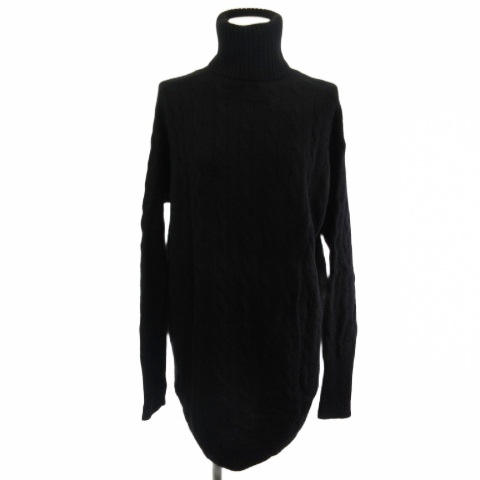 ポロ ラルフローレン POLO RALPH LAUREN タートルネック ニット セーター ケーブル ウール カシミヤ 長袖 黒 ブラック M レディース拍卖