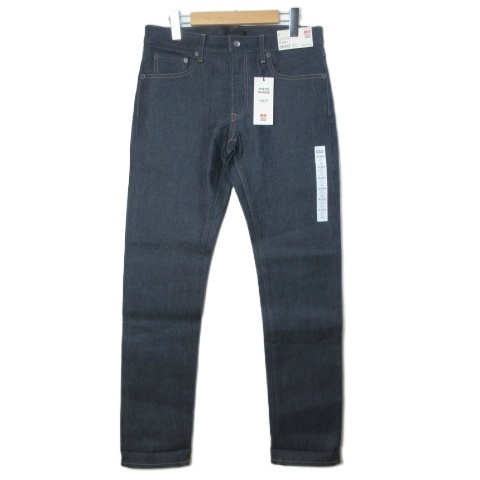 未使用品 ユニクロ タグ付き 18SS ストレッチセルビッジレギュラーフィットジーンズ デニム パンツ 321-405630 ローライズ 32/82cm L相当拍卖