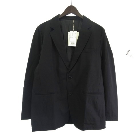 未使用品 デッサン Dessin タグ付き テーラード ジャケット ナイロン 背抜き 黒 ブラック L メンズ拍卖