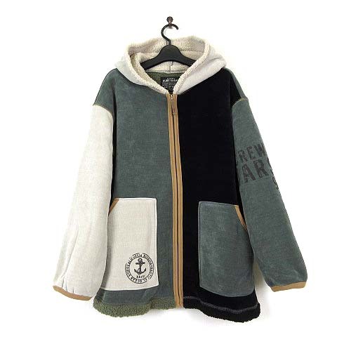 キューブシュガー CUBE SUGAR 24AW 裏ボア ベロア ジップパーカー コート アウター フード M カーキ 紺 ライトグレー 美品拍卖