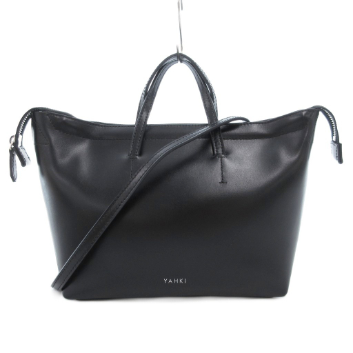 ヤーキ YAHKI ハンドバッグ ショルダー 2WAY 斜め掛け 床革 レザー 黒 ブラック /GV レディース拍卖