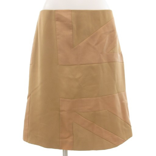 未使用品 バーバリー ロンドン BURBERRY LONDON タグ付き 変形スカート ひざ丈 40 茶 ブラウン ユニオンジャック柄拍卖