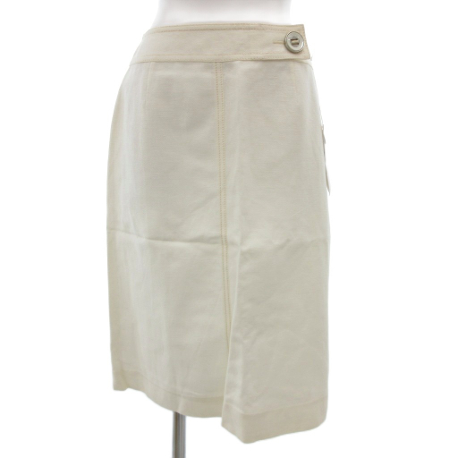 クレージュ courreges スカート 麻 リネン 38 白 ホワイト 裏地あり /JS ■GY14 レディース拍卖