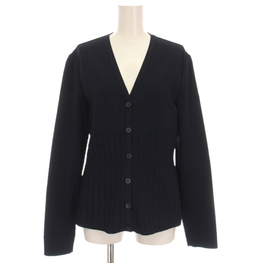 サルヴァトーレフェラガモ Salvatore Ferragamo カーディガン ニット Vネック 長袖 M 紺 ネイビー /YM レディース拍卖