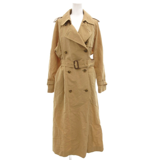 ロペ ROPE トレンチコート 麻 リネン 36 ベージュ 薄茶色 ベルト付き /JS レディース拍卖