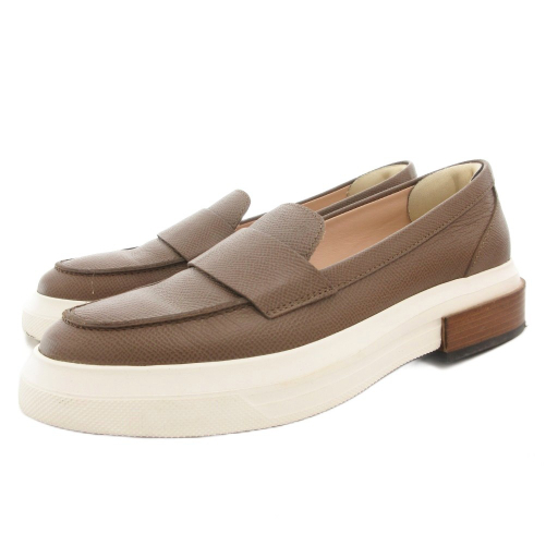 トッズ TOD'S ローファー レザーシューズ レザー 38 茶 ブラウン 厚底 XXW92B0Y41ZGOC /GV ■GY19 レディース拍卖