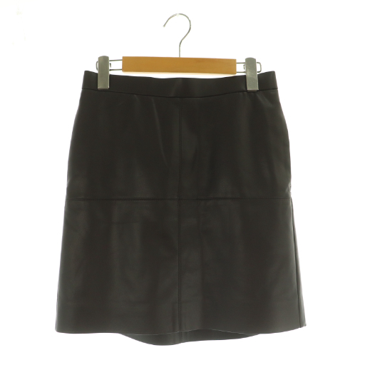 ミラオーウェン Mila Owen 24AW フェイクレザーミニスカート タイト ストレッチ 0 ブラウン /MY ■OS レディース拍卖