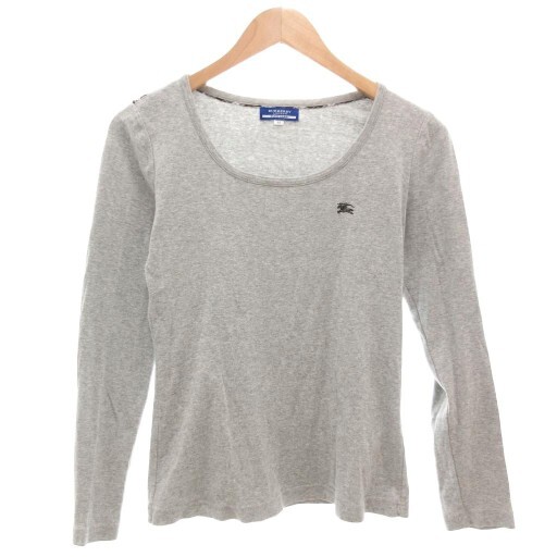 バーバリーブルーレーベル BURBERRY BLUE LABEL ロングTシャツ ロンT 38 S グレー /AE ■GY47 レディース拍卖