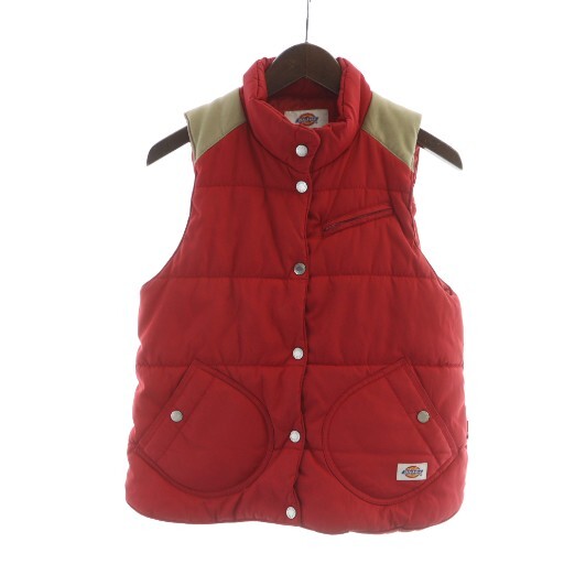 ディッキーズ Dickies 中綿ベスト ジャケット ロゴ M 赤 レッド ■GY18 /MQ メンズ拍卖