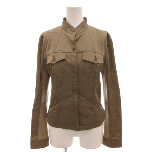 エポカ EPOCA ジャケット ブルゾン ニット 切替 40 ベージュ リブ /FF レディース拍卖