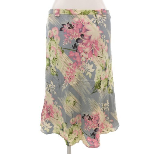 ポール&ジョー PAUL&JOE フレアスカート シルク ひざ丈 38 マルチカラー 花柄 /AE レディース拍卖