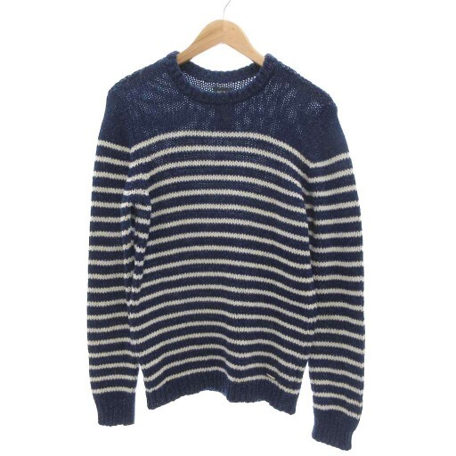 ディーゼル DIESEL ニット セーター 長袖 S 紺 ネイビー ボーダー柄 /UO メンズ レディース拍卖