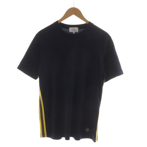 シーケーカルバンクライン ck Calvin Klein Tシャツ カットソー 半袖 サイドライン L 紺 ネイビー KKCBKA0100 /RR レディース拍卖