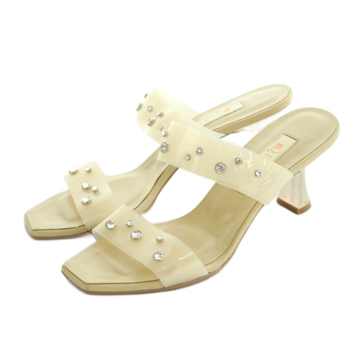 ダイアナ DIANA サンダル ビジュー L 24-24.5cm クリア アイボリー /MI ■OS ■SH レディース拍卖