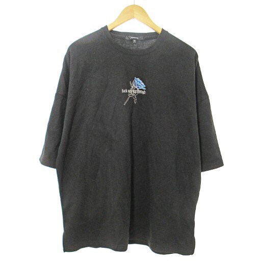 ジャックローズ Jackrose JE-アートローズ S/S TEE Tシャツ カットソー 半袖 青薔薇 刺繍 プリント 4 黒 ブラック 1024 メンズ拍卖