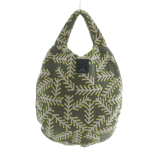 ミナペルホネン mina perhonen twig エッグバッグ ハンドバッグ 総柄 シルク グレー e421 /MI ■OS レディース拍卖