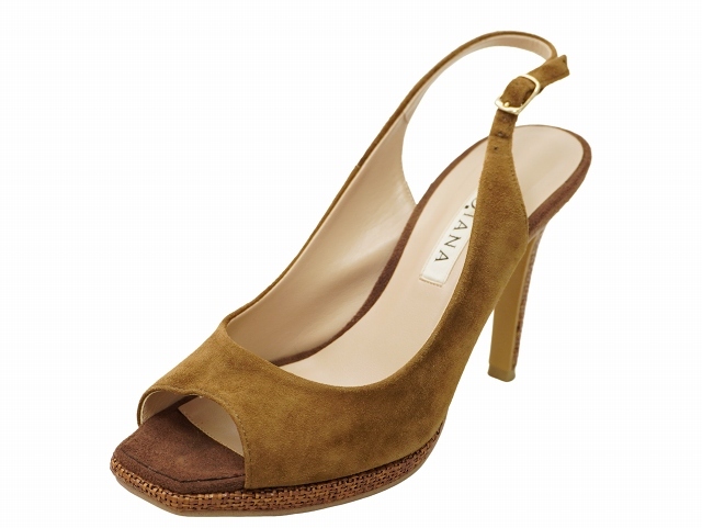 ダイアナ DIANA オープントゥ バックストラップ ハイヒール サンダル パンプス 23.5cm BROWN ブラウン 59235 メンズ拍卖