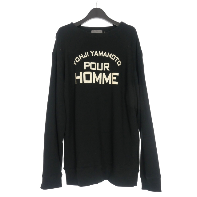 ヨウジヤマモトプールオム YOHJI YAMAMOTO POUR HOMME 25AW PIGMENT PRINT ARCH LOGO SWEAT スウェット トレーナー 長袖 3 ブラック 黒 HL-拍卖