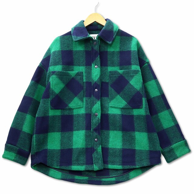ザラ ZARA チェック カバーオール ジャケット S グリーン レディース拍卖