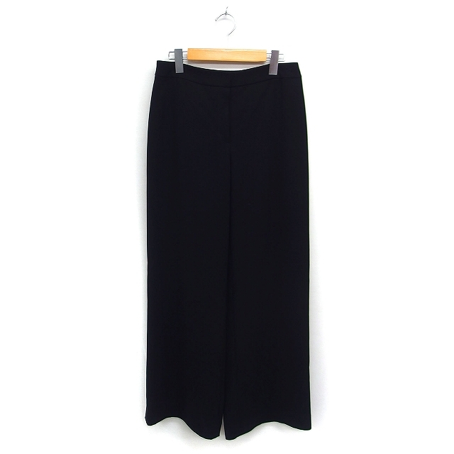 ランバン LANVIN ワイドパンツ フルレングス 無地 シンプル 40 ブラック 黒 /FT11 レディース拍卖