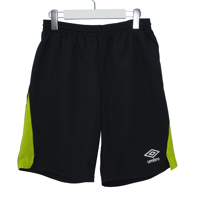 アンブロ UMBRO ハーフパンツ ナイロンマッドガードライトニット スポーツ ロゴ Lサイズ ブラック イエロー k2723 1025拍卖