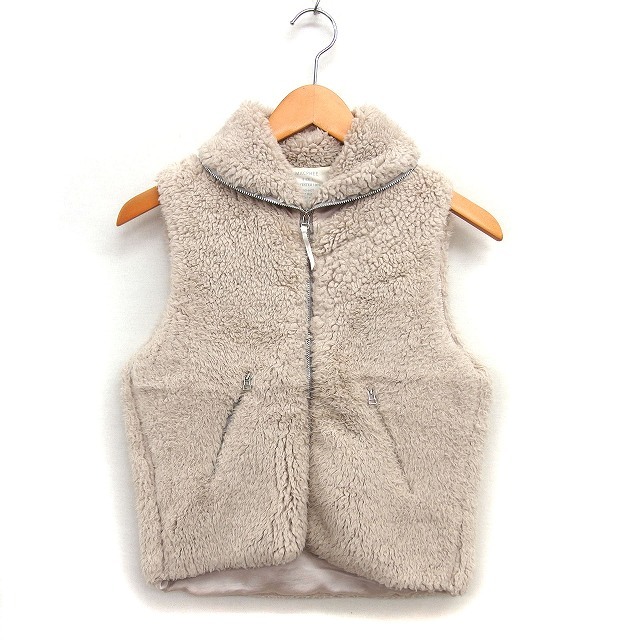 マカフィー MACPHEE トゥモローランド フェイクファー ベスト 前開き もこもこ アウター ジップアップ 1 ベージュ /NT13 レディース拍卖