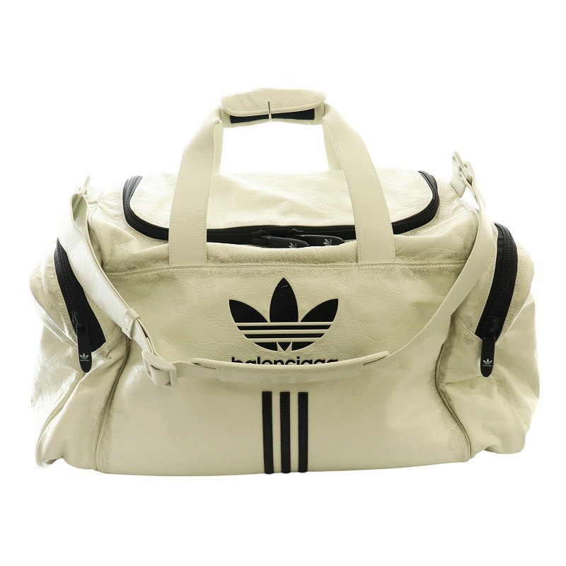 バレンシアガ BALENCIAGA Adidas アディダス 23SS ジムバッグ ショルダー ハンド 2WAY スポーツ ロゴ 白 黒 721810拍卖