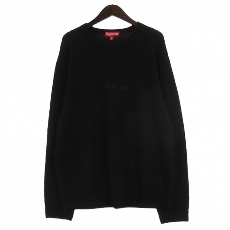 シュプリーム SUPREME 23AW Pilled Sweater ロゴ ニット セーター ブラック XL ☆AA★ メンズ拍卖