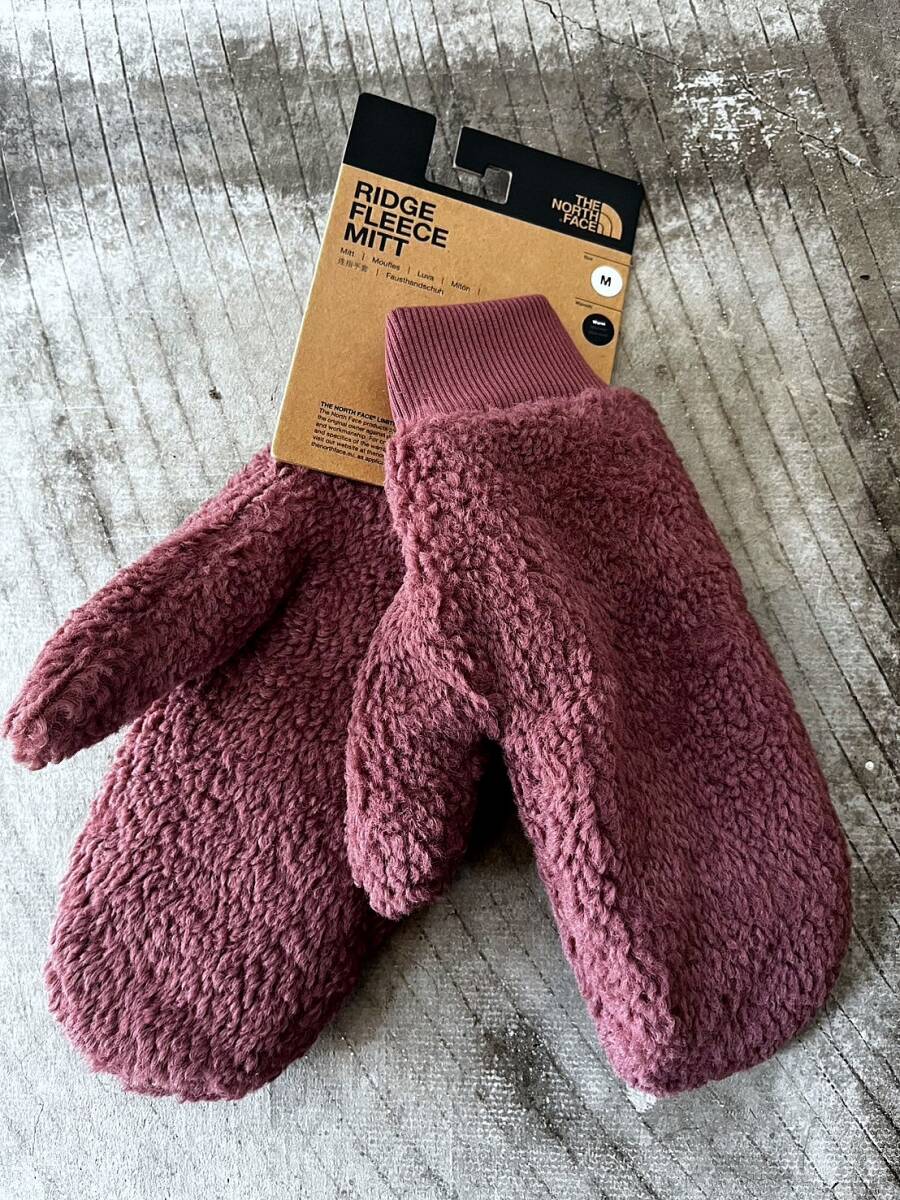 即決 送料¥385 新品正規品 USA限定 The North Face ノースフェイス US-M 男女兼可 ボアミット グローブ 手袋 Riddge Fleece Mitt W.Ginger拍卖