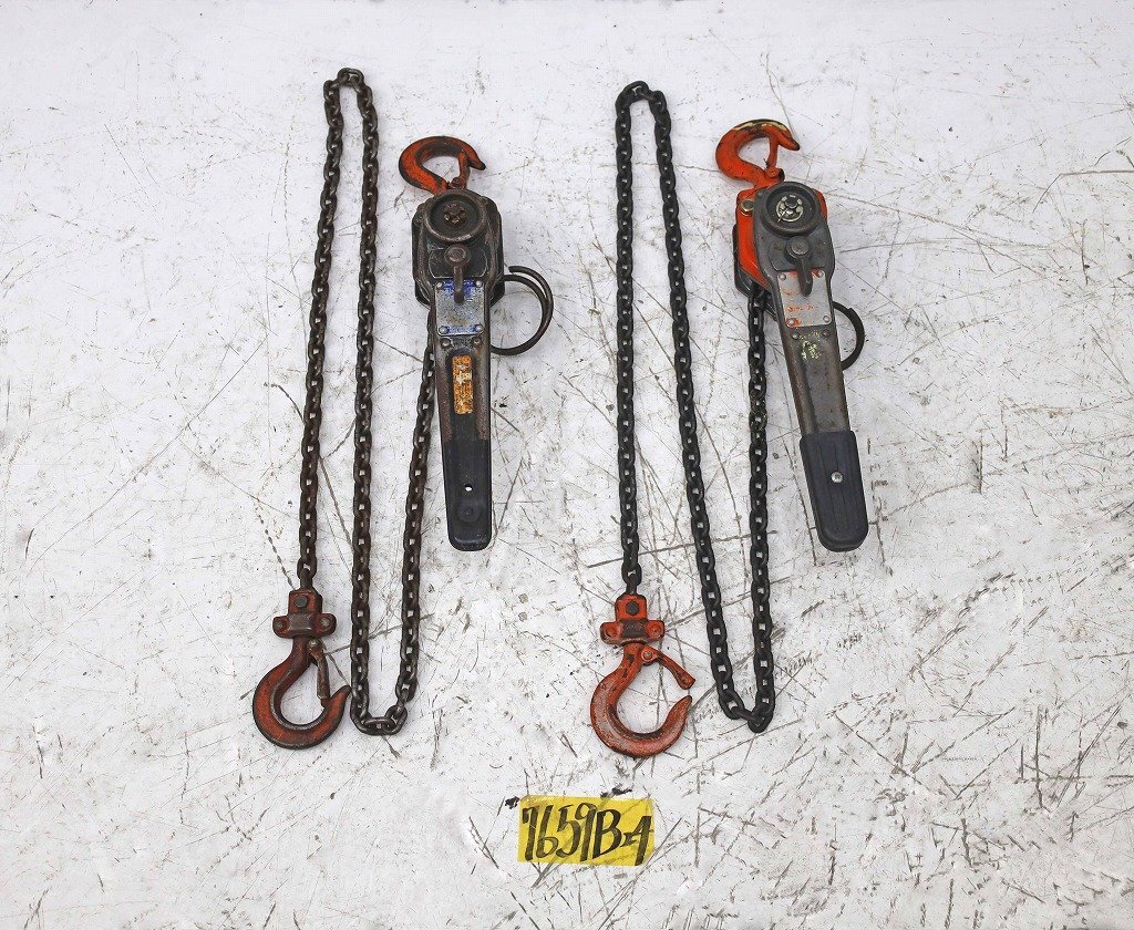 7659B24 ELEPHANT 象印? レバーブロック 型番不明 2個セット 荷締 吊上 締付拍卖