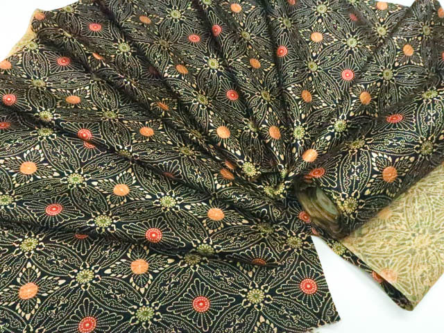 《古美術京松》小紋 昭和レトロ 着尺 反物 12m 未使用品 正絹 着物 美品 r7w10-1816拍卖