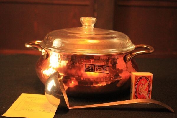 【新品未使用】★美品 贈答品『丸山技研 銅製カレー鍋セット』径約19㎝ 鍋&レードル 箱あり★検:(初だし/昭和/レトロ/純銅/当時物)61205B拍卖