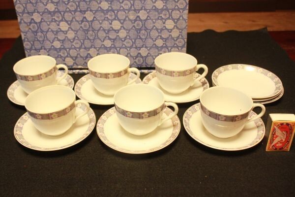 【新品未使用】★美品 レトロ食器『大竹陶器 カップ&ソーサー6客セット』★検:(初だし/洋食器/贈答品/昭和/アンティーク/当時物)0424H拍卖