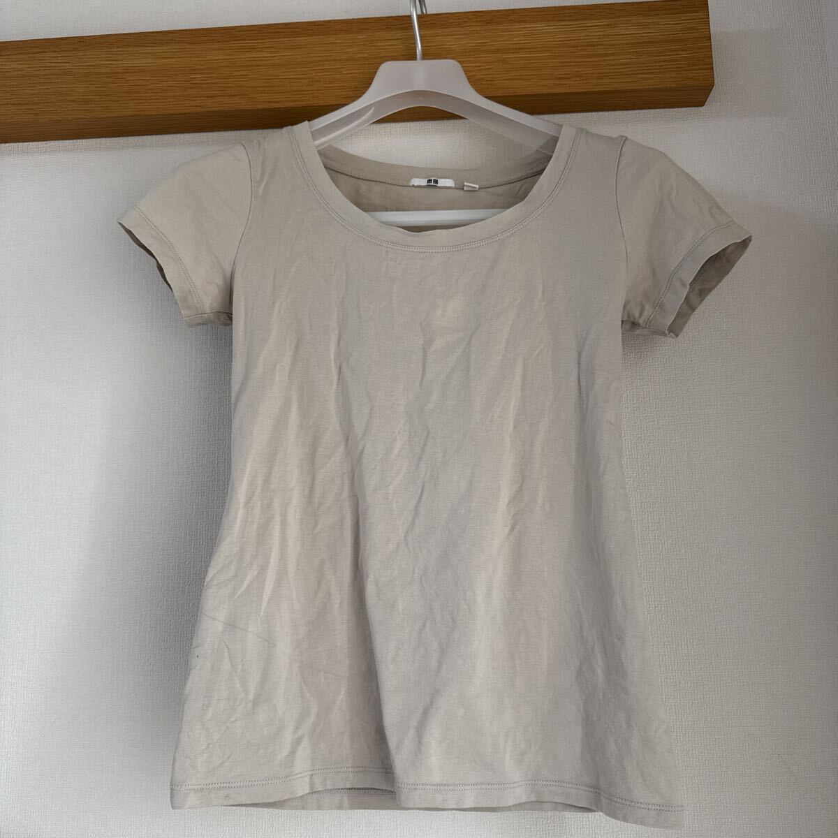 【中古】UNIQLO ユニクロ プレミアムコットンテンジクルーネックT サイズS拍卖