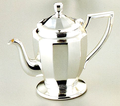 ☆早川シルバーティーポット角型容量約330cc洋白ニッケルシルバーホテル・レストラン等のご使用高級食器日本工業規格3種銀鍍金日本製拍卖