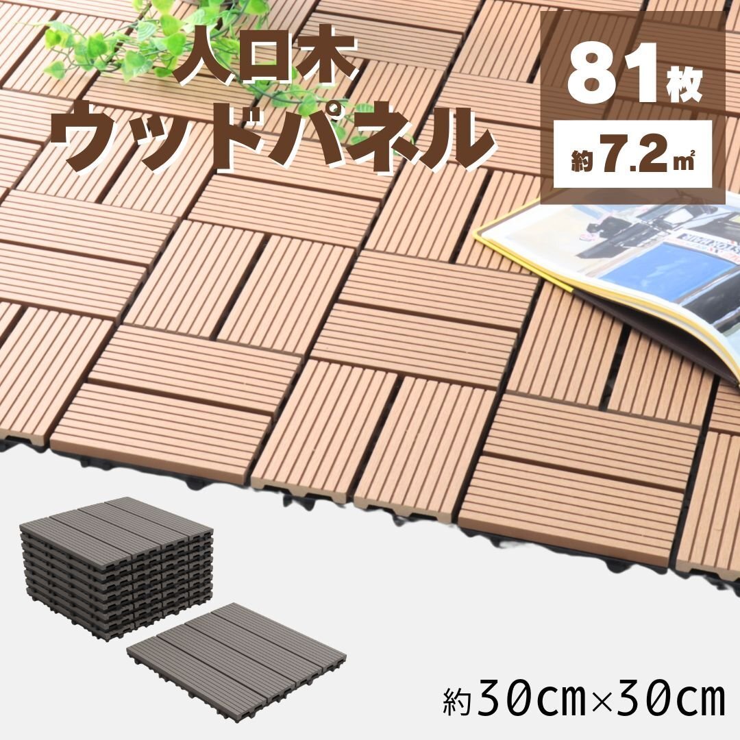 【グレー/直線タイプ/81枚セット】人工木 ウッドデッキ ウッドタイル ウッドパネル ベランダ バルコニー リノベーション DIY 庭拍卖