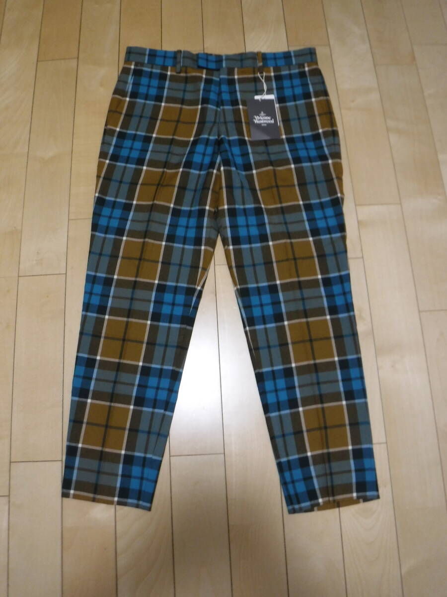 新品 Vivienne Westwood MAN ヴィヴィアンウエストウッド タータンチェックパンツ サイズ50拍卖