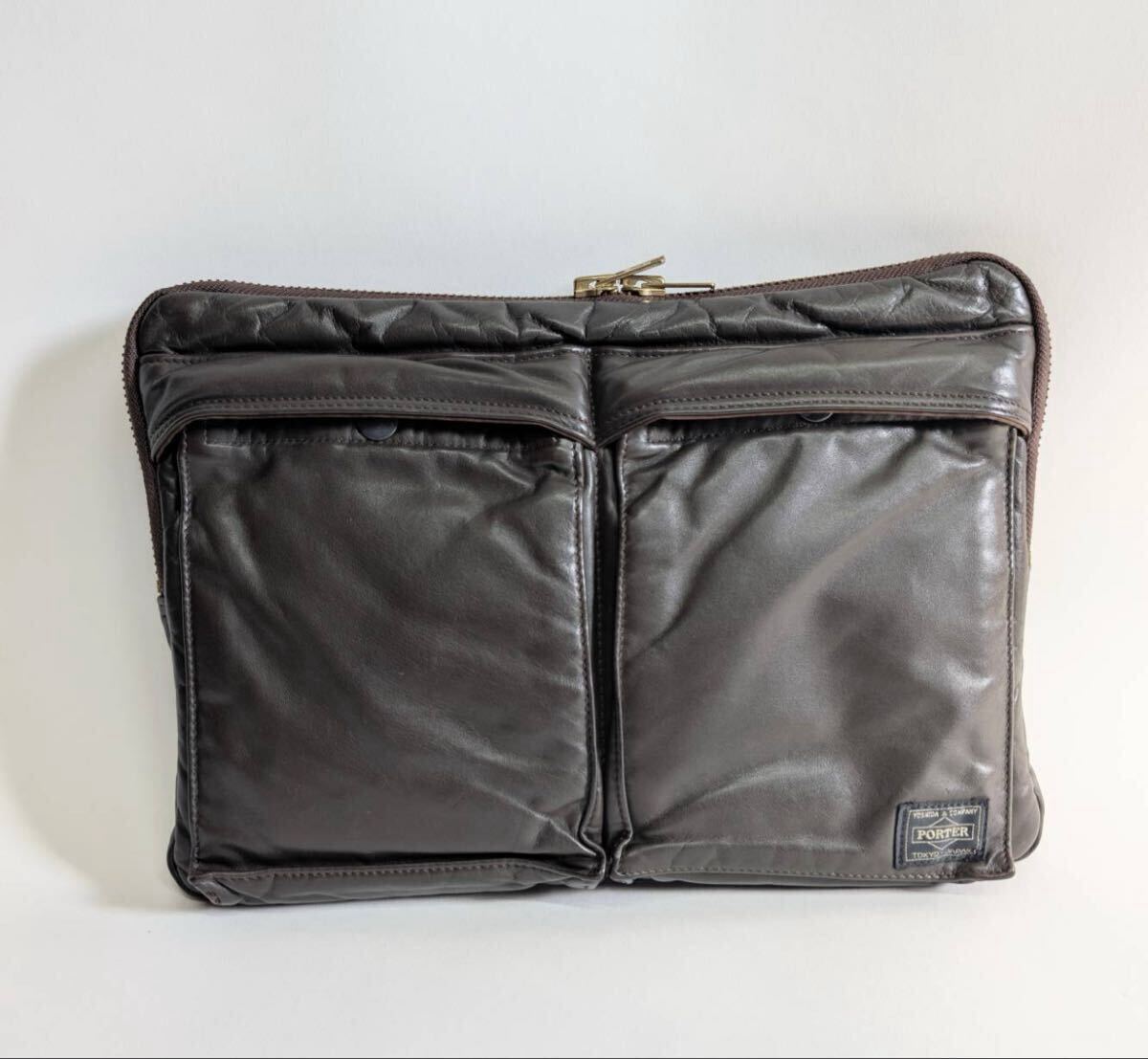 PORTER TANKER LEATHER ポーター レザー タンカー バッグ ドキュメントケース クラッチバッグ 拍卖