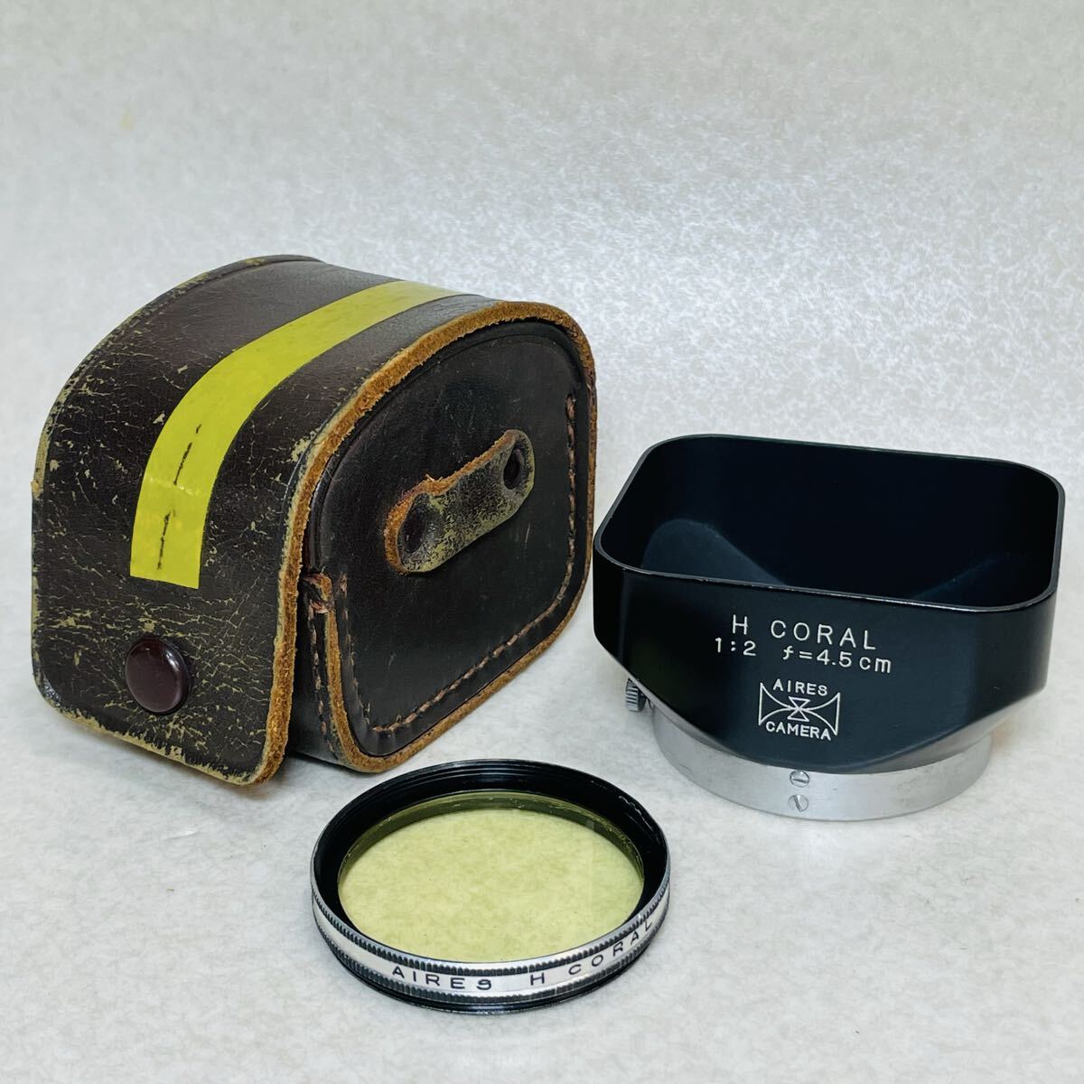 F2 14 )AIRES CAMERA 角型メタル レンズフード H CORAL 1:2 f=4.5cm拍卖