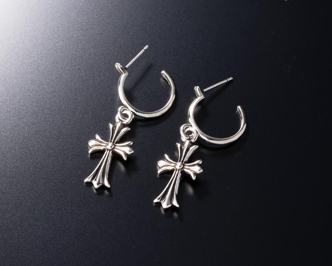 silver925 タイニー CHクロス フープ イアリング ピアス 34拍卖