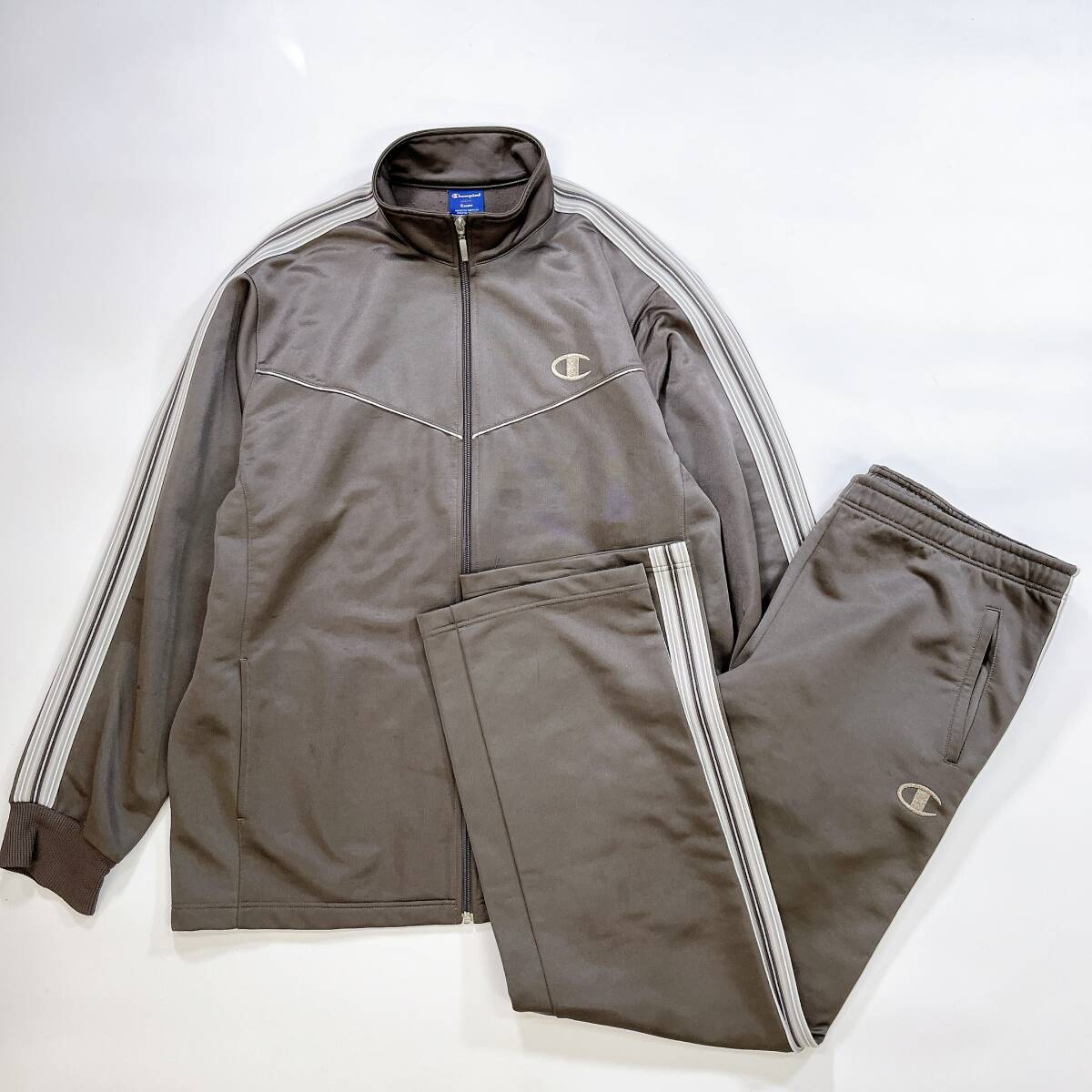 Champion チャンピオン セットアップ ジャージ ジャケット パンツ 0 XL相当 チャコールグレー系 メンズ スポーツウェア ☆743y拍卖