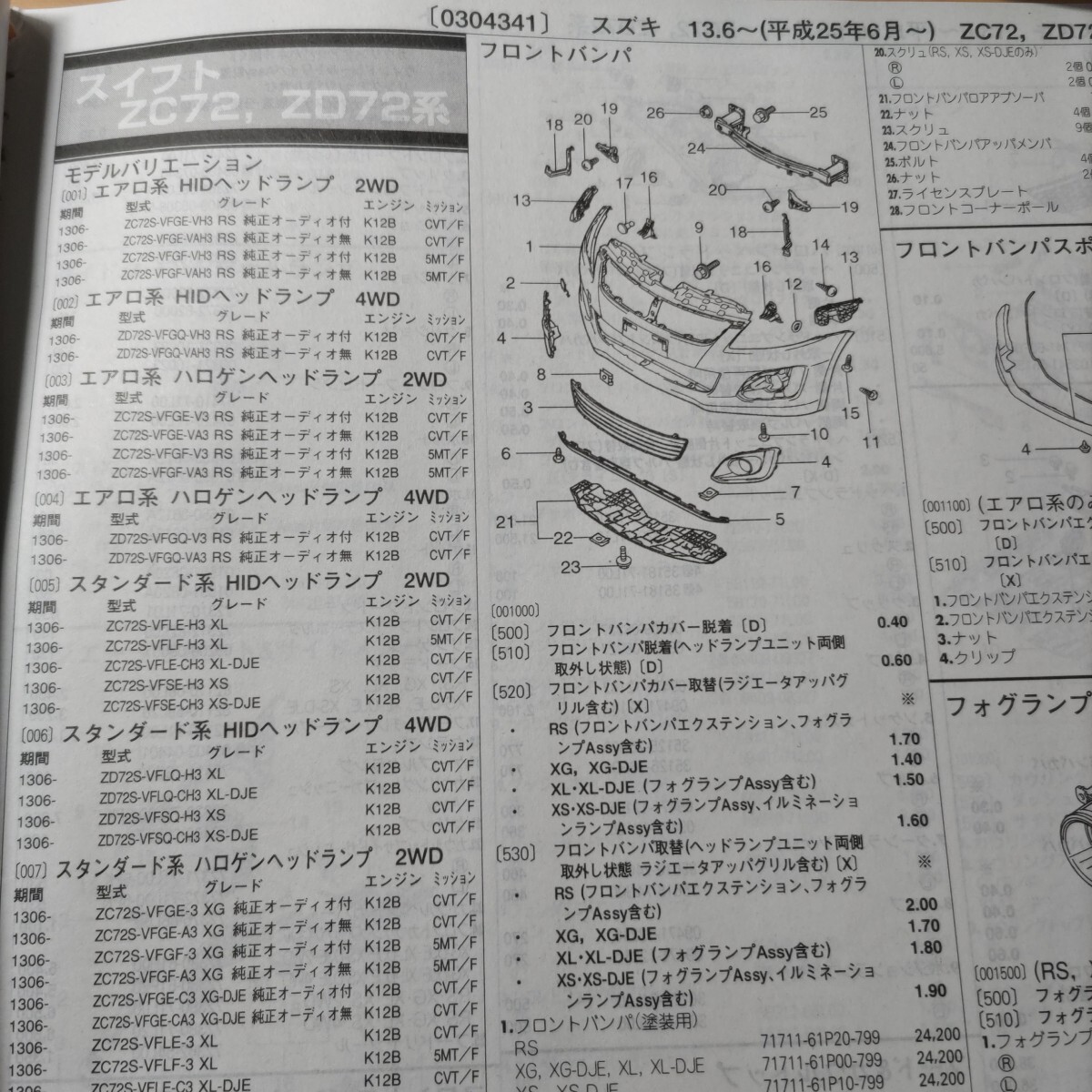 ■■【パーツガイド】 スズキ スイフト (ZC72,ZD72系) H25.6~ 2013年後期版 【絶版・希少】拍卖