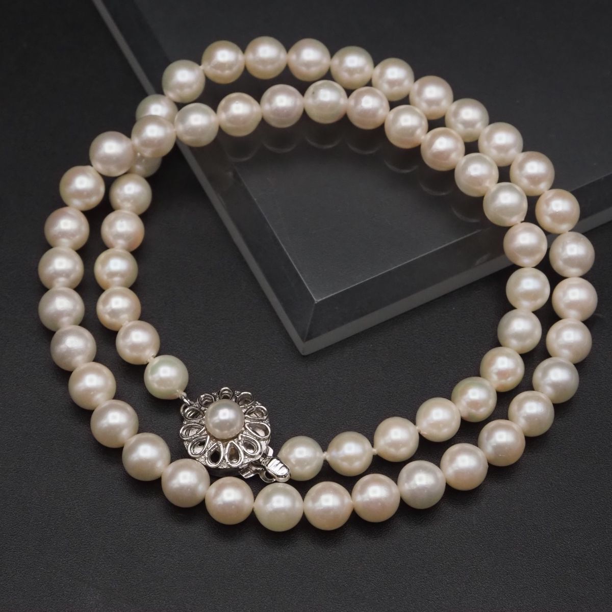 F759 本真珠 6.9mm珠 パール SV925刻印 ネックレス デザイン シルバー 6月誕生石拍卖