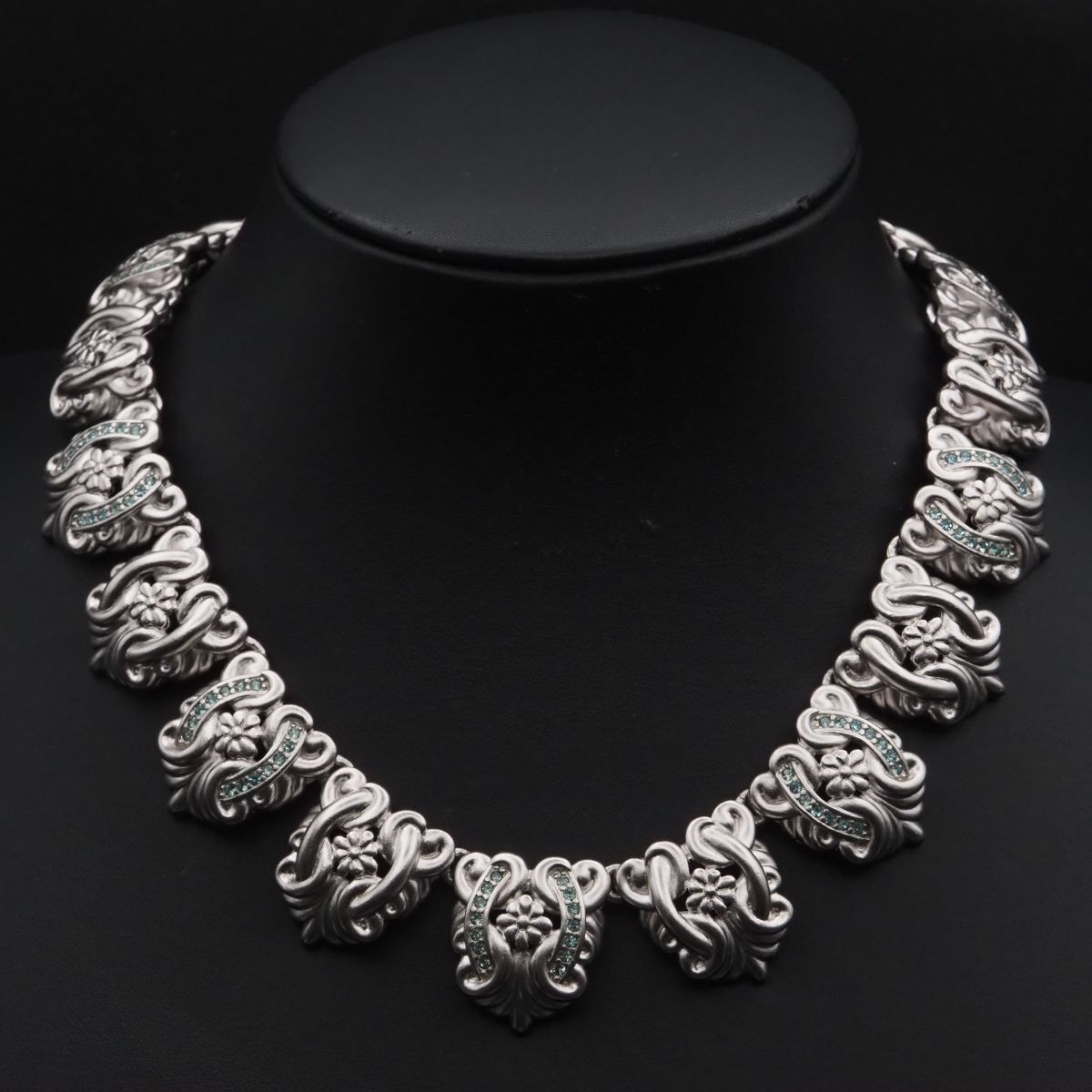 G265 NINA RICH ニナリッチ ネックレス ラインストーン シルバー デザイン コスチュームジュエリー拍卖