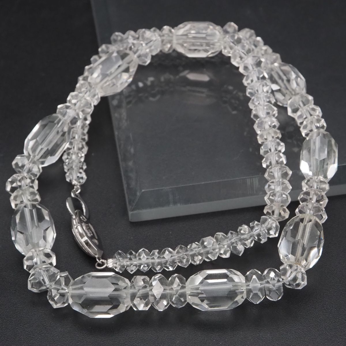 G269 水晶 SILVER刻印 ネックレス デザインカット シルバー拍卖