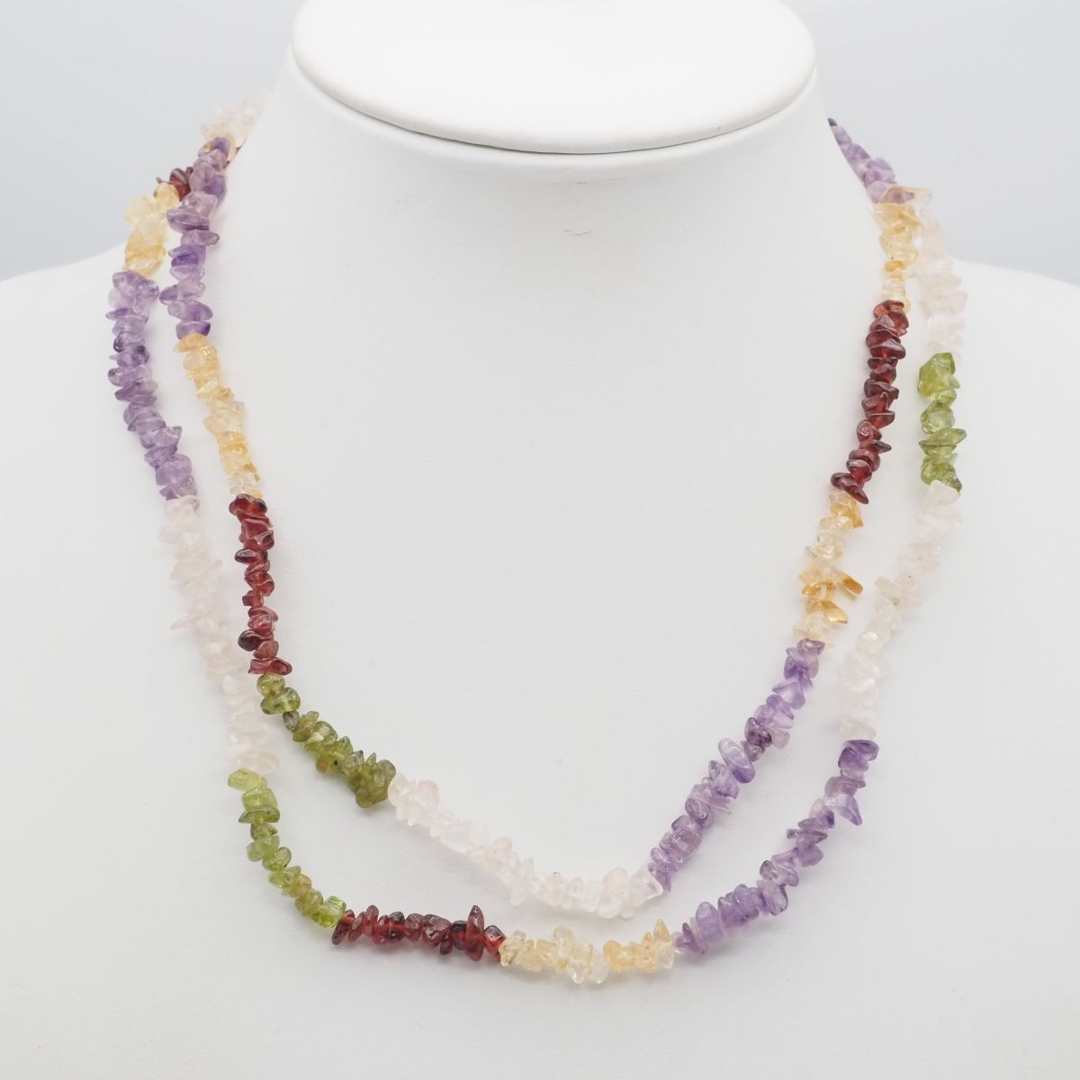 G255 アメジスト ペリドット シトリン 等 カラーストーン SILVER刻印 ネックレス デザイン シルバー 2月 8月 11月誕生石拍卖